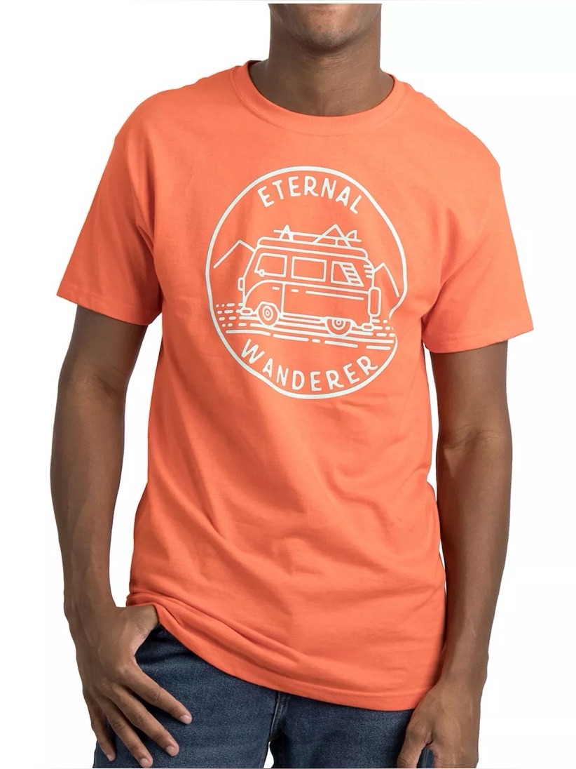 2 For $15 Sale: Nwot Bioworld Orange Cotton Graphic T-Shirt “Eternal Wanderer” -